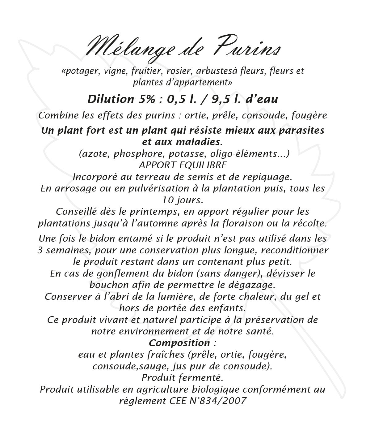 Pur'Mél 5 - Purin en mélange complet
